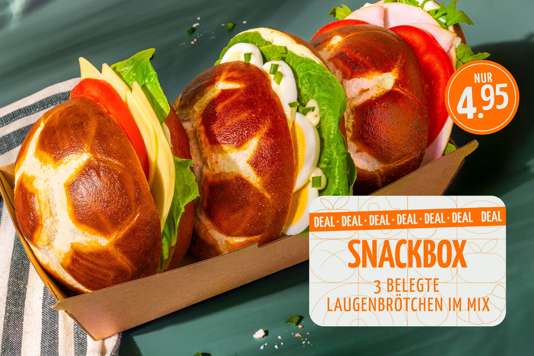 Die BackWerk-Snackbox ist zurück!:  Drei belegte Brötchen für 4,95€